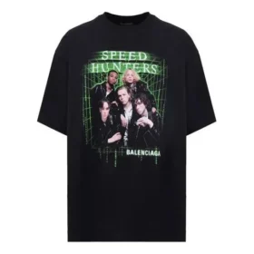 Tricou cu mânecă scurtă pentru bărbați Balenciaga Speedhunters Band, negru, 556133TCV381000 Tricou cu mânecă scurtă pentru bărbați Balenciaga Speedhunters Band, negru, 556133TCV381000