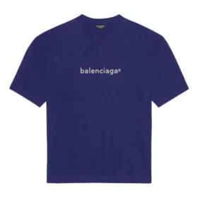Tricou cu mânecă scurtă pentru bărbați Balenciaga SS21, cu imprimeu cu litere din logo, albastru, 612966TIV545400 Tricou cu mânecă scurtă pentru bărbați Balenciaga SS21, cu imprimeu cu litere din logo, albastru, 612966TIV545400