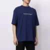Tricou cu mânecă scurtă pentru bărbați Balenciaga SS21, cu imprimeu cu litere din logo, albastru, 612966TIV545400