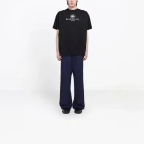 Tricou cu mânecă scurtă pentru bărbați Balenciaga SS21 cu logo B Alphabet, model negru 570803TFV761000 Tricou cu mânecă scurtă pentru bărbați Balenciaga SS21 cu logo B Alphabet, model negru 570803TFV761000