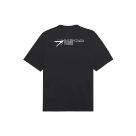 Tricou cu mânecă scurtă pentru bărbați Balenciaga SS21 cu logo brodat, negru, 641675TKV861070 Tricou cu mânecă scurtă pentru bărbați Balenciaga SS21 cu logo brodat, negru, 641675TKV861070