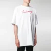 Tricou cu mânecă scurtă pentru bărbați, cu imprimeu cu logo Balenciaga, alb 583214TFV639783
