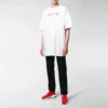 Tricou cu mânecă scurtă pentru bărbați, cu imprimeu cu logo Balenciaga, alb 583214TFV639783