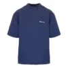 Tricou cu mânecă scurtă retro Balenciaga SS21 pentru bărbați, albastru 612966TJV874866