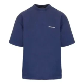 Tricou cu mânecă scurtă retro Balenciaga SS21 pentru bărbați, albastru 612966TJV874866 Tricou cu mânecă scurtă retro Balenciaga SS21 pentru bărbați, albastru 612966TJV874866