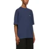 Tricou cu mânecă scurtă retro Balenciaga SS21 pentru bărbați, albastru 612966TJV874866