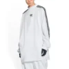 Tricou cu mâneci lungi Balenciaga x adidas, oversized „White” 728789TNVA61156