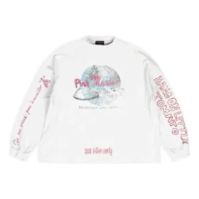 Tricou cu mâneci lungi Balenciaga x Pink Martini Oversized „Ecru” 699191TMVN99800 Tricou cu mâneci lungi Balenciaga x Pink Martini Oversized „Ecru” 699191TMVN99800