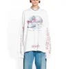 Tricou cu mâneci lungi Balenciaga x Pink Martini Oversized „Ecru” 699191TMVN99800
