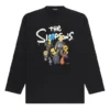 Tricou cu mâneci lungi Balenciaga x THE SIMPSONS, croială largă „Black” 681046TLVG70100