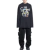 Tricou cu mâneci lungi Balenciaga x THE SIMPSONS, croială largă „Black” 681046TLVG70100