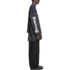 Tricou cu mâneci lungi, croială medie, din metal, de tip DIY „Black White” 699191TPVO31569