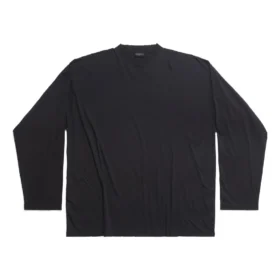 Tricou cu mâneci lungi, croială oversized „Black Faded” 739783TOVF49034
