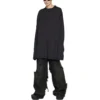Tricou cu mâneci lungi, croială oversized „Black Faded” 739783TOVF49034