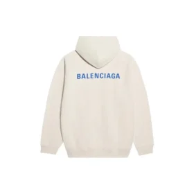Tricou cu mâneci lungi din fleece Balenciaga pentru bărbați, alb cremos 600583TJVA89055