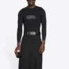 Tricou cu mâneci lungi Fashion Institute, croială medie „Black” 698124TMVH51073
