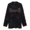 Tricou cu mâneci lungi Heavy Metal, croială oversized „Black Faded” 739783TOVE11055