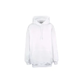 Tricou cu mâneci lungi și guler rotund pentru bărbați Balenciaga Back Alphabet cu glugă, alb, 556113TAV379000