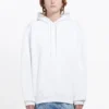 Tricou cu mâneci lungi și guler rotund pentru bărbați Balenciaga Back Alphabet cu glugă, alb, 556113TAV379000