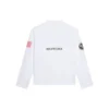 Tricou cu mâneci lungi și guler rotund pentru bărbați Balenciaga x NASA Crossover Space Printing, alb, 662496TKVD79040