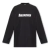 Tricou cu mâneci lungi și guler supradimensionat „Black” 681046TNVL11070
