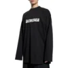 Tricou cu mâneci lungi și guler supradimensionat „Black” 681046TNVL11070