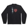 Tricou cu mâneci lungi I Love, croială medie „Black” 744449TOVH39034
