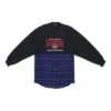 Tricou cu mâneci lungi și patch-uri BB Authentic „Black Blue” 698227TMM085212