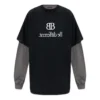 Tricou cu mâneci lungi și patch-uri BB Be Different „Black Grey” 720407TNVV31070