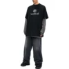 Tricou cu mâneci lungi și patch-uri BB Be Different „Black Grey” 720407TNVV31070