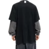 Tricou cu mâneci lungi și patch-uri BB Be Different „Black Grey” 720407TNVV31070