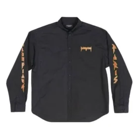 Tricou cu mâneci lungi Metallica, croială oversized „Negru-portocaliu” 699053TYB181000