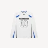Tricou cu mâneci lungi oversized pentru bărbați, din colecția Balenciaga | NBA, în culorile alb/multicolor