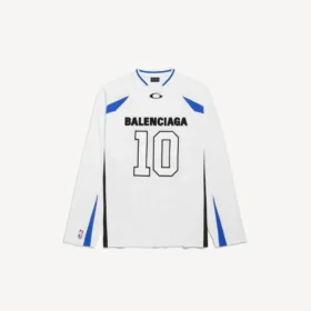 Tricou cu mâneci lungi oversized pentru bărbați, din colecția Balenciaga | NBA, în culorile alb/multicolor Tricou cu mâneci lungi oversized pentru bărbați, din colecția Balenciaga | NBA, în culorile alb/multicolor