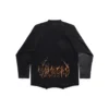 Tricou cu mâneci lungi Paris Moon Upside Down, oversized „Black Faded” 698155TOVT31055