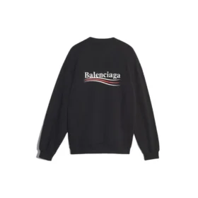 Tricou cu mâneci lungi pentru bărbați Balenciaga cu imprimeu logo, negru 556147TBV141000