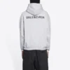 Tricou cu mâneci lungi pentru bărbați Balenciaga FW21 cu imprimeu logo, gri 600583TIV841167