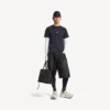 Tricou cu mâneci lungi pentru bărbați, stil techwear, în albastru închis/alb