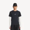 Tricou cu mâneci lungi pentru bărbați, stil techwear, în albastru închis/alb