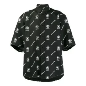 Tricou cu mâneci scurte și spate pătrat Balenciaga x WFP „Black White” 602026TIL251070