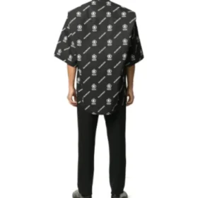 Tricou cu mâneci scurte și spate pătrat Balenciaga x WFP „Black White” 602026TIL251070