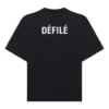 Tricou cu mâneci scurte, imprimeu cu litere, negru 641532TJVL41000