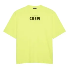 Tricou cu mâneci scurte pentru bărbați Balenciaga, cu imprimeu alfabetic, verde fluorescent 620969TIVG97072