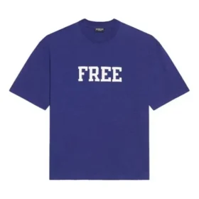 Tricou cu mâneci scurte retro Balenciaga FW21 pentru bărbați, albastru marin 612966TKVD33967