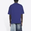 Tricou cu mâneci scurte retro Balenciaga FW21 pentru bărbați, albastru marin 612966TKVD33967