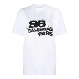 Tricou cu pictogramă BB Icon desenată manual, croială medie, „Alb” 612965TNVN49040