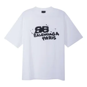 Tricou cu pictogramă BB Icon desenată manual, croială medie „Alb Negru” 612966TNVN49040