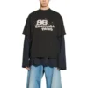 Tricou cu pictogramă BB Icon desenată manual, croială medie, „Negru” 612966TNVN41059