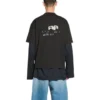 Tricou cu pictogramă BB Icon desenată manual, croială medie, „Negru” 612966TNVN41059