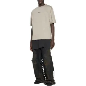 Tricou cu spate decupat, croială medie „Bej” 612966TOVJ89763